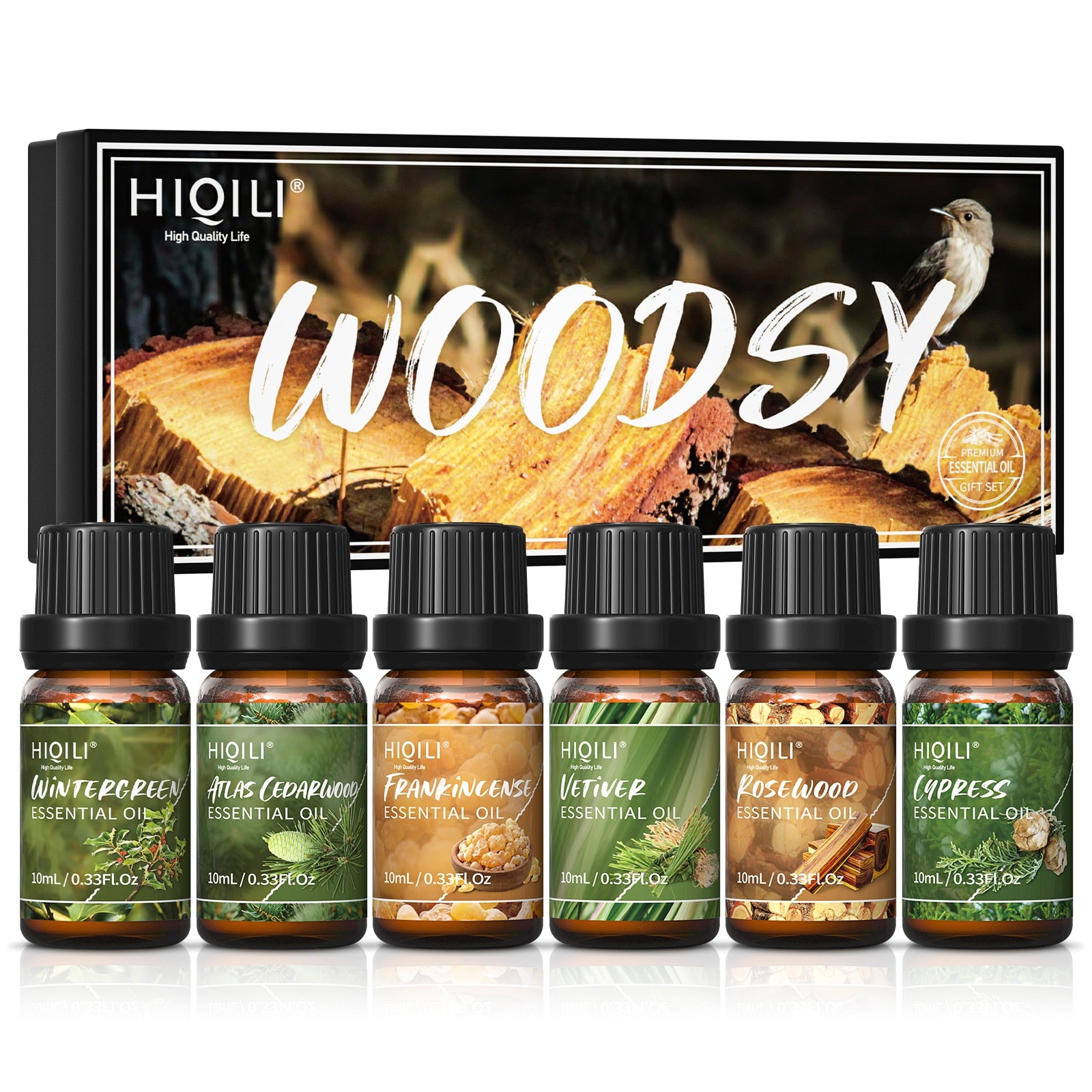 HIQILI Aromatic Essential  Oils, Gift Set With Six  in Each Set:  Candle Making,  DIY Fragrance, for Home, Hotel, Travel, Aromatherapy Diffuser, Aroma Humidifier - 10ML x 6 - adamshealthstore
