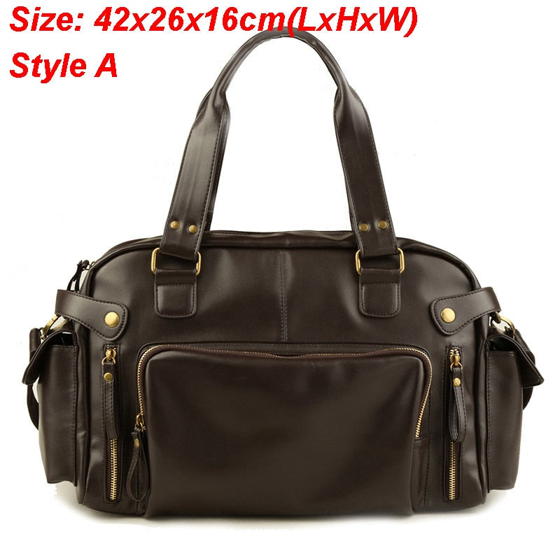Sports Gym Bags for Men & Women: Travel, PU Leather Handbags Crossbody Hand Bag Luggage - adamshealthstore