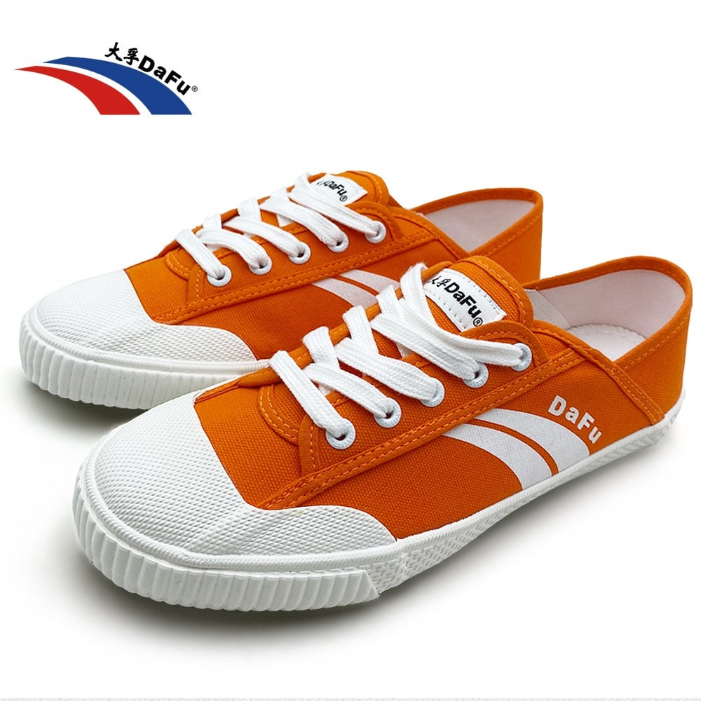 DaFu Shoes Classic Orange Improved Sneakers Martial arts Taichi Taekwondo Wushu Kungfu Sneakers Men Women Shoes - adamshealthstore