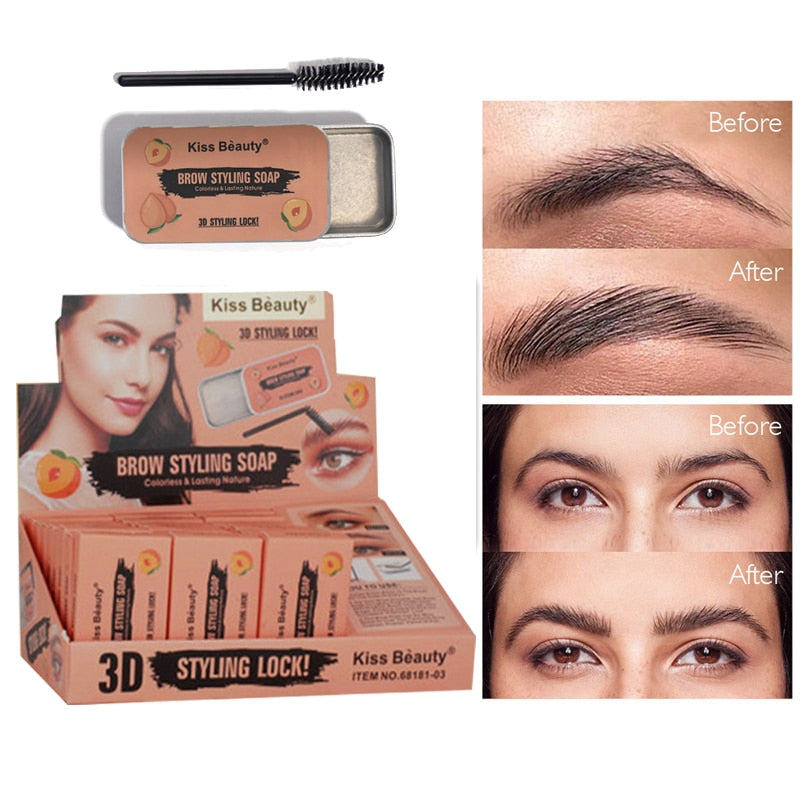 24 Pcs Clear Eye Brow Wax Gel Cosmetic for Eyes Brow Soap Free Shipping Eye Makeup Products Eyebrow Styling Gel Brows - adamshealthstore