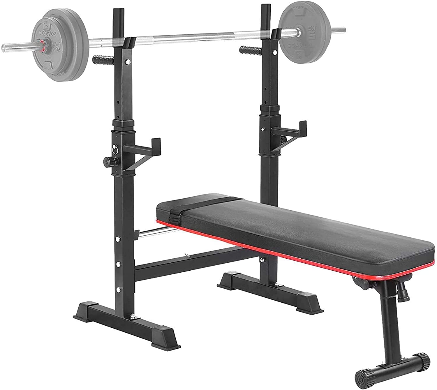 Multifunction Weight Bench, Training Bench with Barbell Rack, Foldable, Flat Bench, Workout Bench and Squat Rack Up To 200 Kg - adamshealthstore