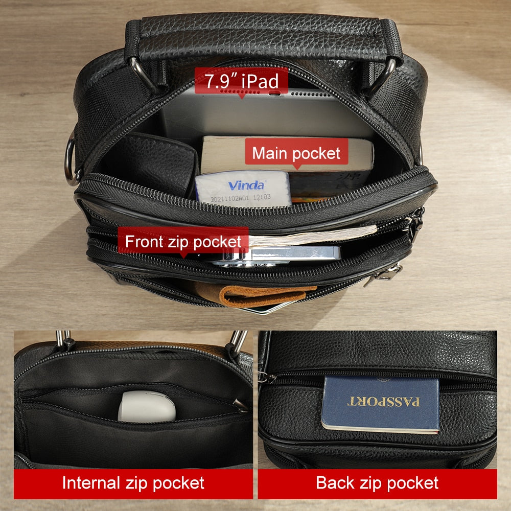 Designer Leather Over The Shoulder Messenger Bags: Crossbody Bags for Men & Women  Camera, iPad Handbag - adamshealthstore
