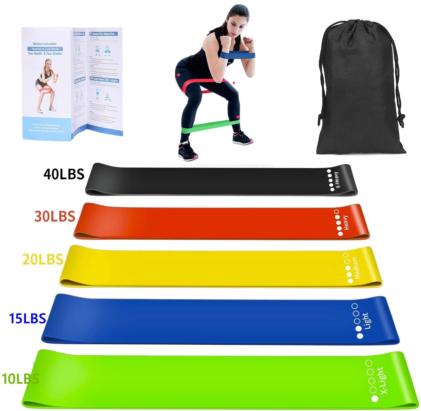 Training Fitness Exercise Gym Strength Resistance Loop Bands for Legs and Butt Pilates Sport Yoga Crossfit Workout Equipment - adamshealthstore