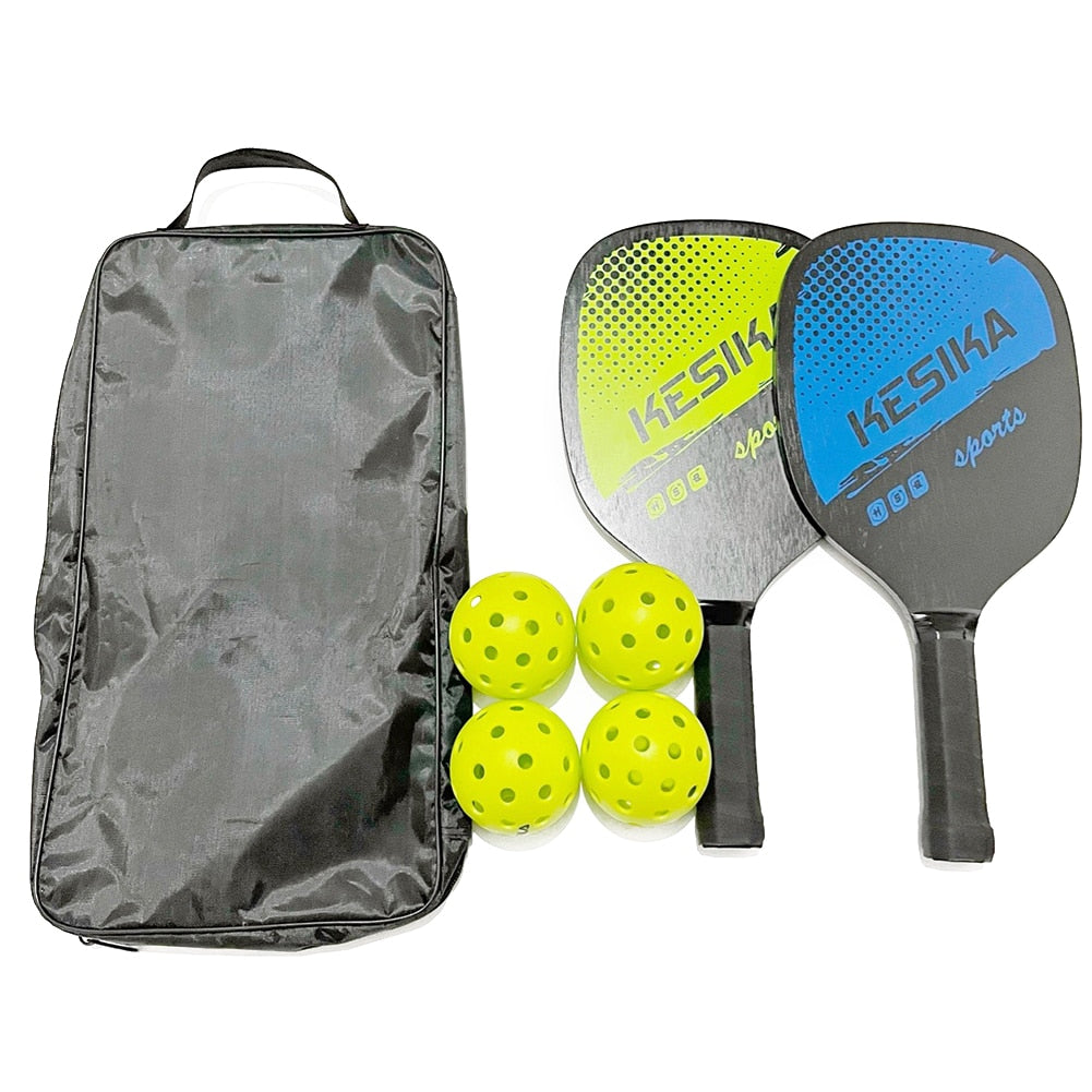 Set Of 2 Ultra Cushion Racquet Rackets 4 Pickle Balls Racquet Bag - Time to hit the beach - adamshealthstore