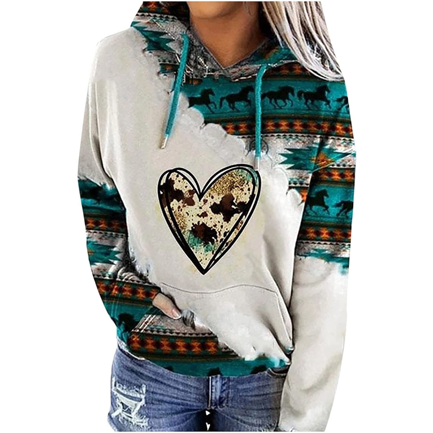 2023 New S-5xl Sweatshirt Loose Women Hoodies Breathable All Match Sweatshirt Ethnic Style Print Women Sweatshirt For Daily Wear - adamshealthstore