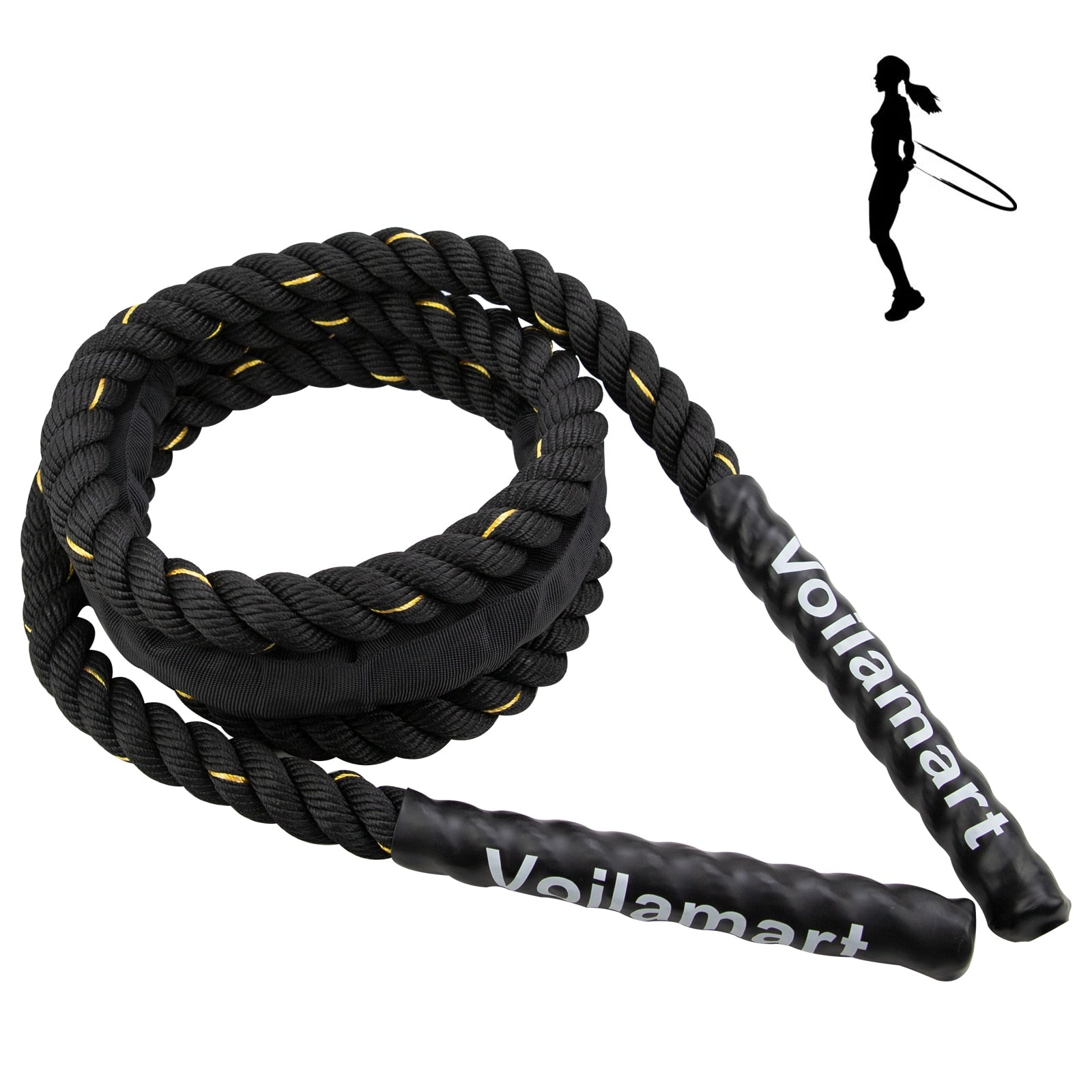 3LB-5LB/10FT Heavy Jump Rope Crossfit Weighted Battle Skipping Ropes Power Improve Strenght Training Fitness Home Gym - adamshealthstore