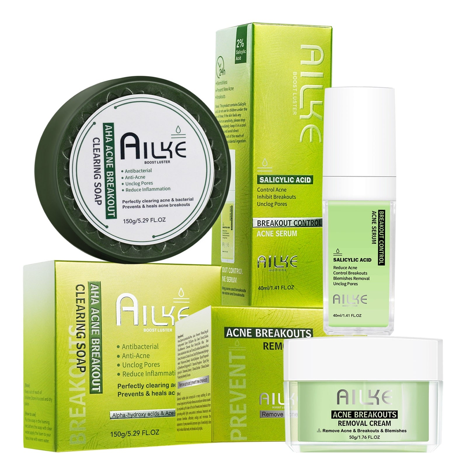 AILKE Organic Anti Acne Skin Care, Effectively Beat Acne-prone Skin, Repairing Acne Spot Treatment , Prevent Face Breakout - adamshealthstore
