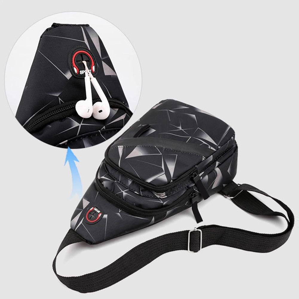 3 Color Fashion Mens Chest Handbag Casual Waist Bags Shoulder Crossbody Bag for Travel Outdoor Sport Camping Man Backpack - adamshealthstore
