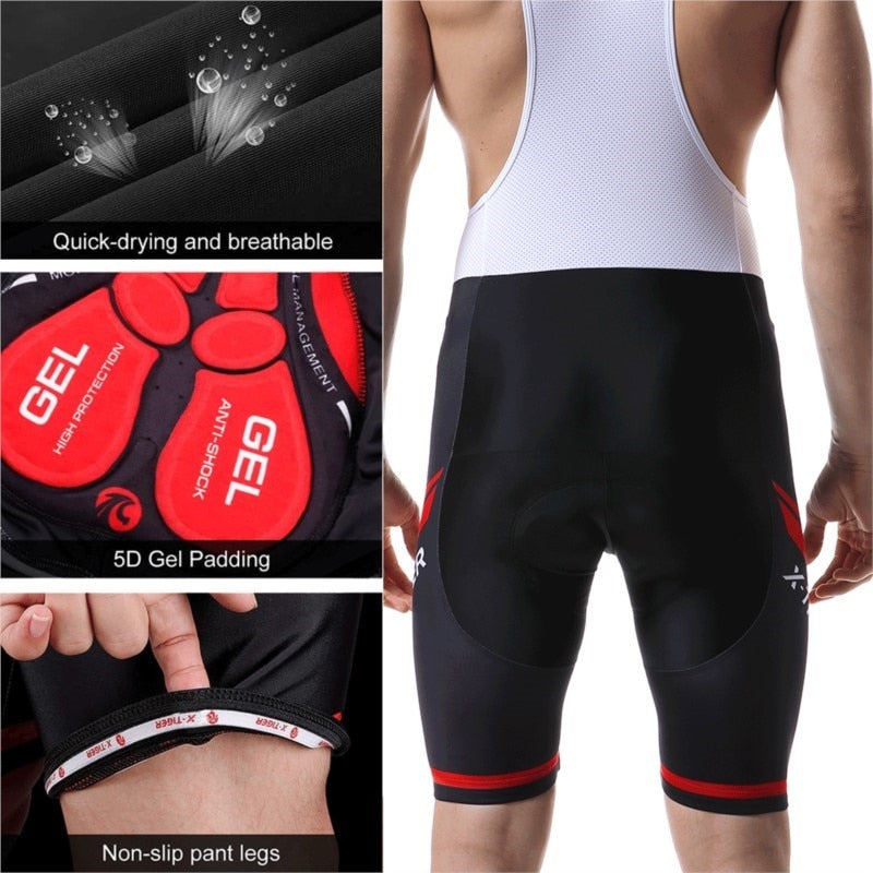 X-Tiger Cycling Bib Shorts Shockproof MTB Bicycle Shorts With 5D Gel Padded Ropa Ciclismo Tights For Man Women Road Bike Shorts - adamshealthstore
