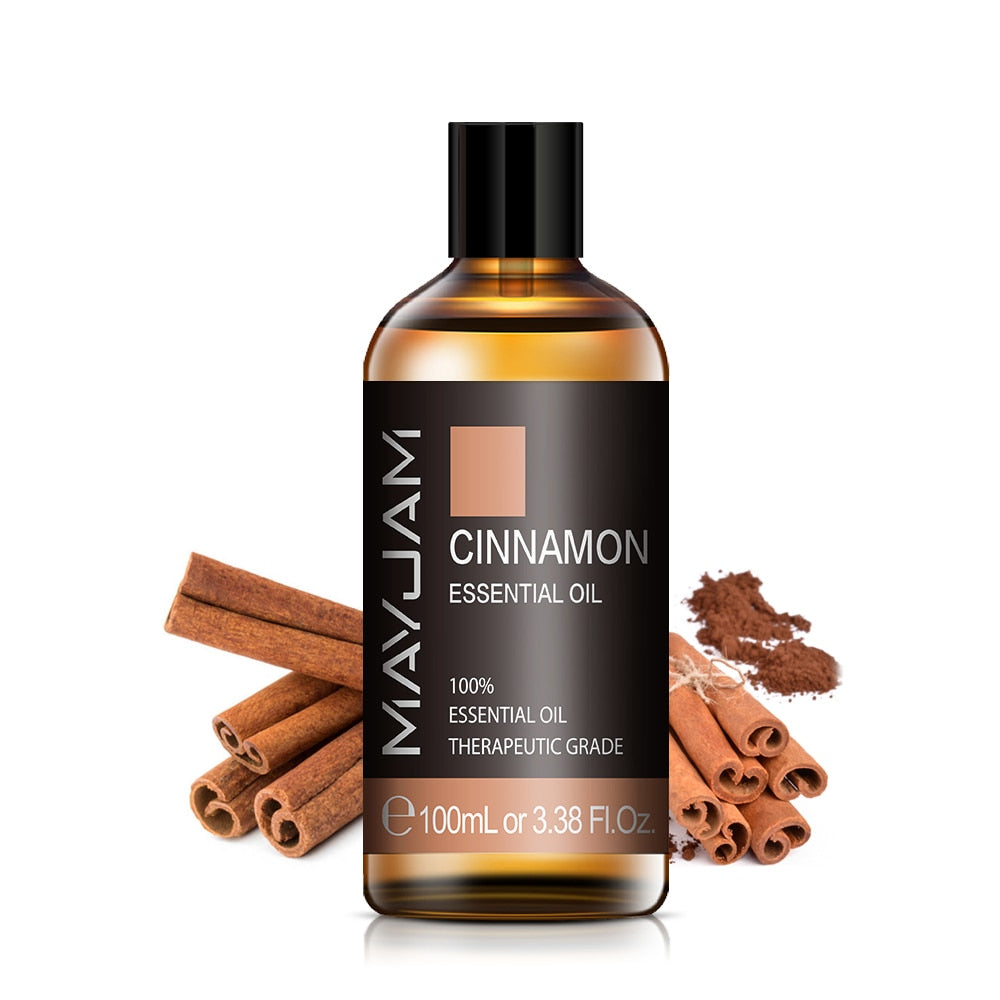 MAYJAM 100ML Pure Cinnamon, Natural Essential Oils For Relief Migraine, Massage, Aromatherapy, Other Oils available: Rosemary, Cedarwood, Lemongrass, Tea Tree, And MOre - adamshealthstore
