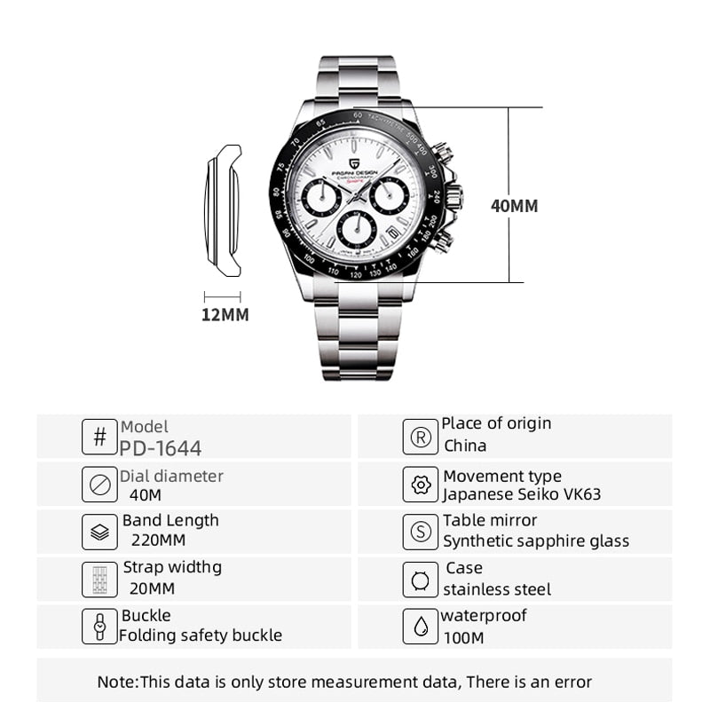 PAGANI New DESIGN 2023 Mens Watches Quartz Business Watch Mens Watches Top Brand Luxury Watch Men Chronograph VK63 - adamshealthstore