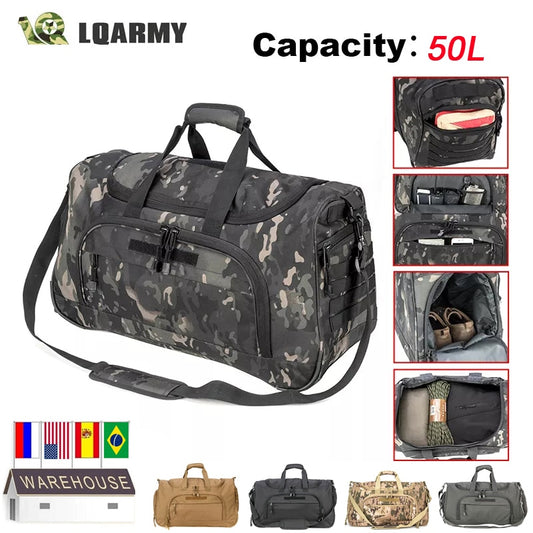 Waterproof Gym Bag Men Sports Travel Bags Military Tactical Duffle Luggage Outdoor FitnessTraining Bag - adamshealthstore