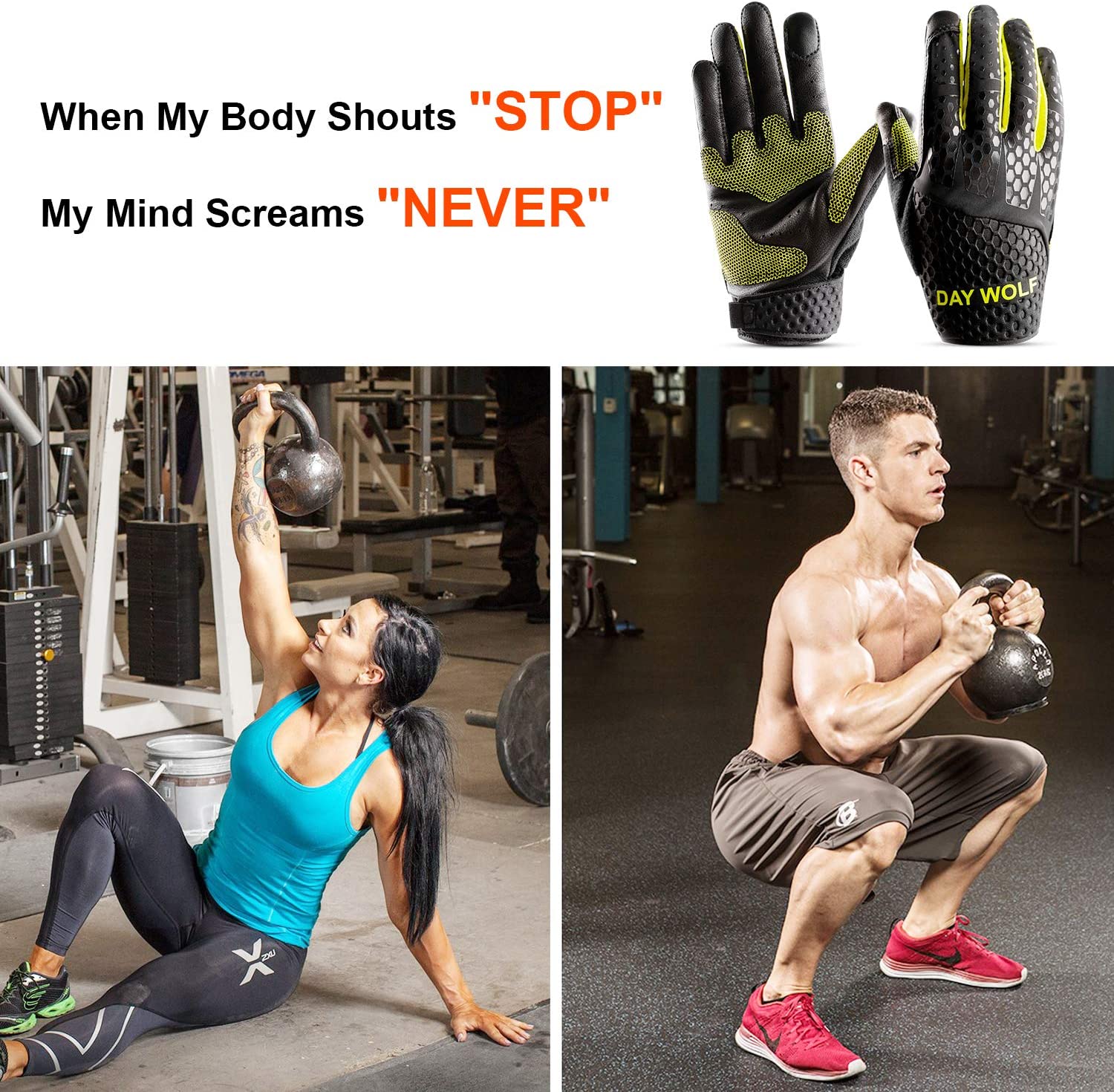 Gym Gloves Fitness Weight Lifting Gloves Body Building Training Sports Exercise Cycling Sport Workout Glove for Men Women - adamshealthstore